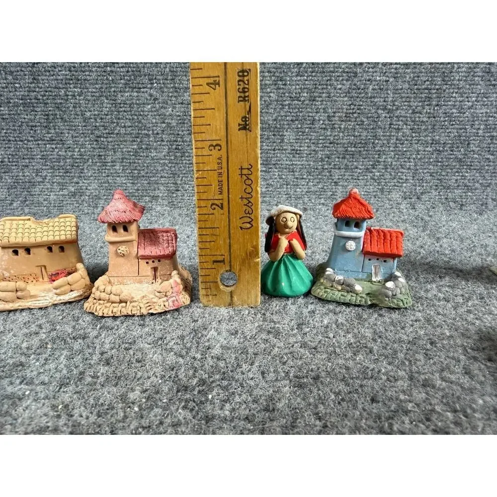 Vintage Handmade Clay Village Figurines Nativity Style Lot
